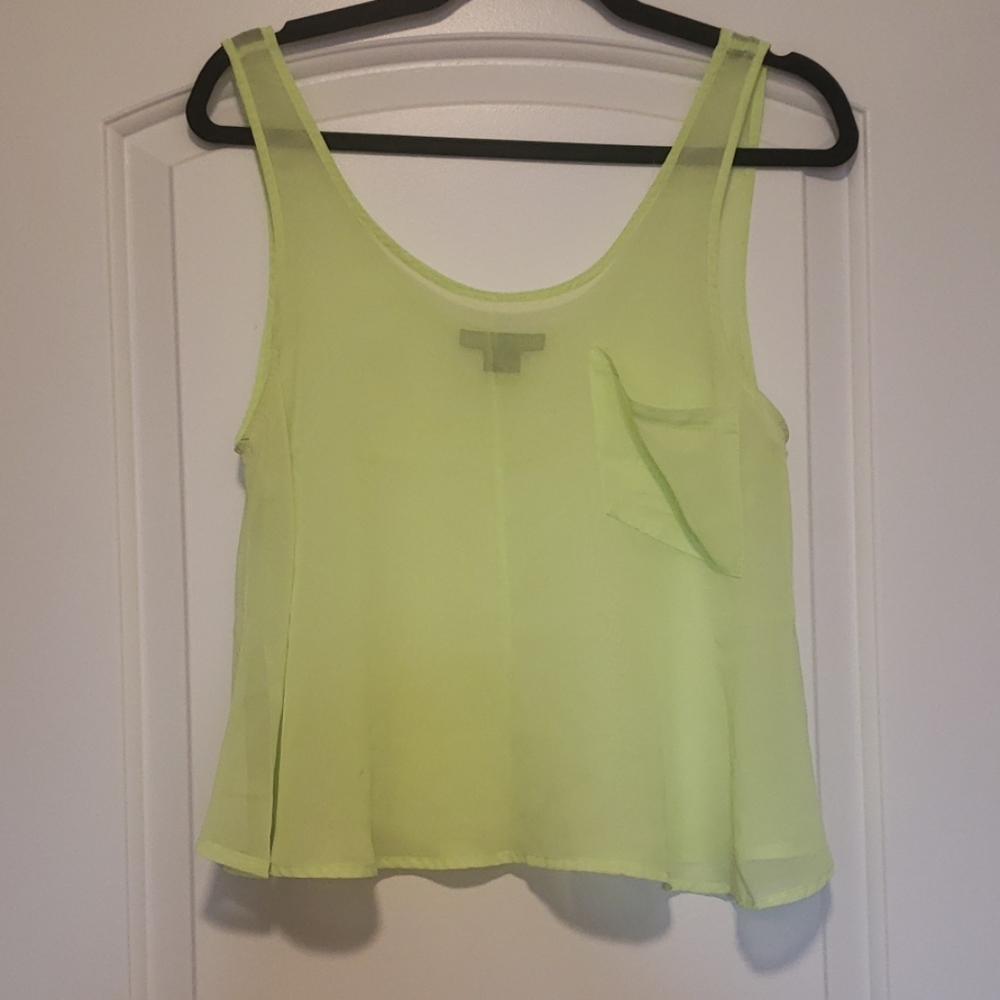 Sheer Neon Yellow tanktop